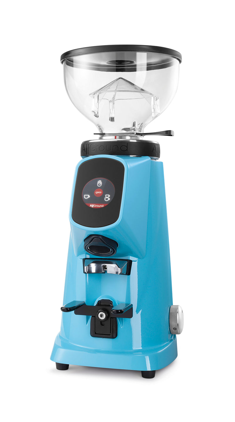SANREMO Cube R Blue Bundle with Sanremo AllGround coffee grinder