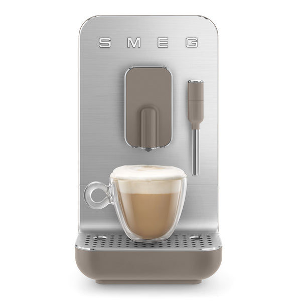 Smeg coffee machine bcc02 with milk foam function taupe / brown 2023