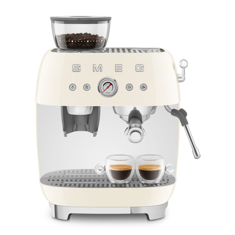 Smeg Espressomaschine mit Mahlwerk Creme EGF03CREU
