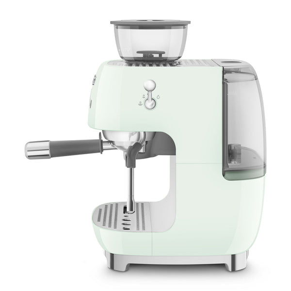 Smeg espresso machine with grinder pastel green EGF03PGEU