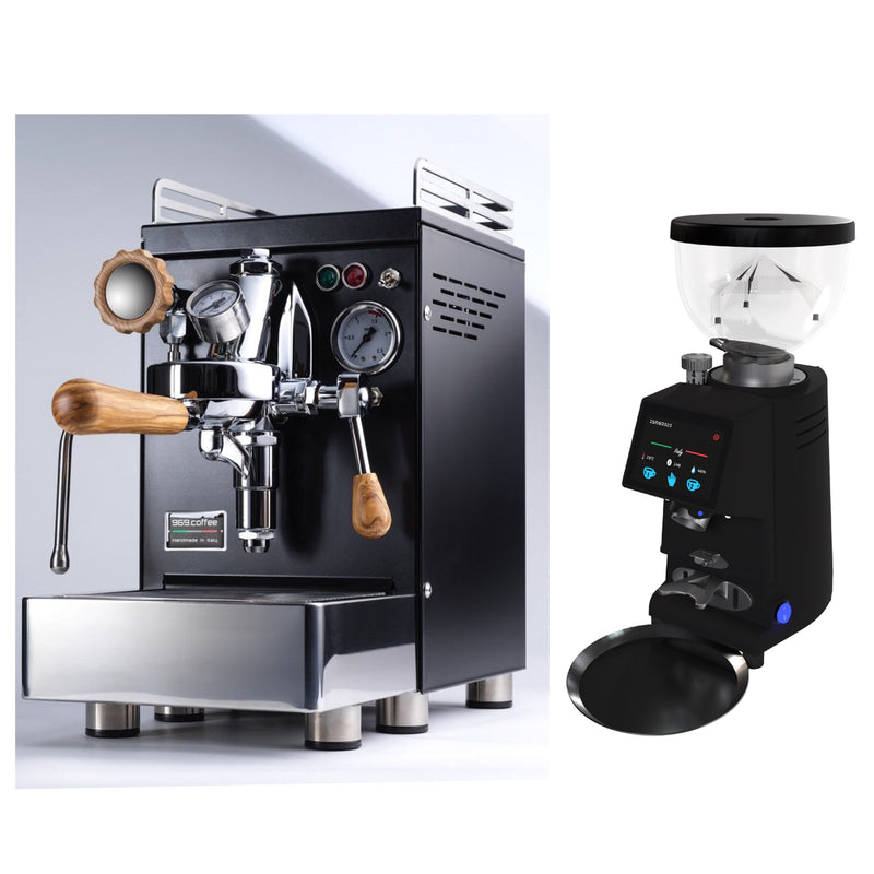 969.coffee - Elba IV V02 All Black Bundle mit Casa 58 Kaffeemühle