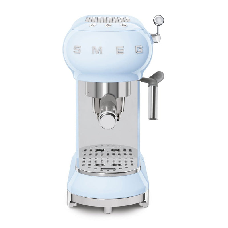 Máquina de café espresso SMEG con soporte de pantalla ECF01PBAU azul pastel