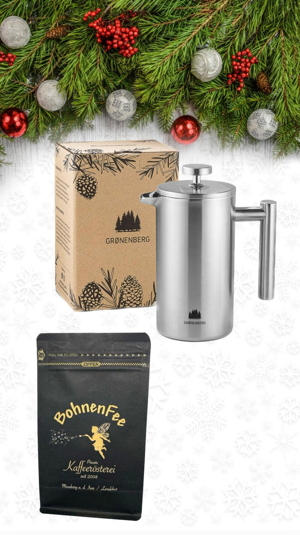 Gift set filter 2: Bienenfee coffee beans + French press (3 sizes to choose from)