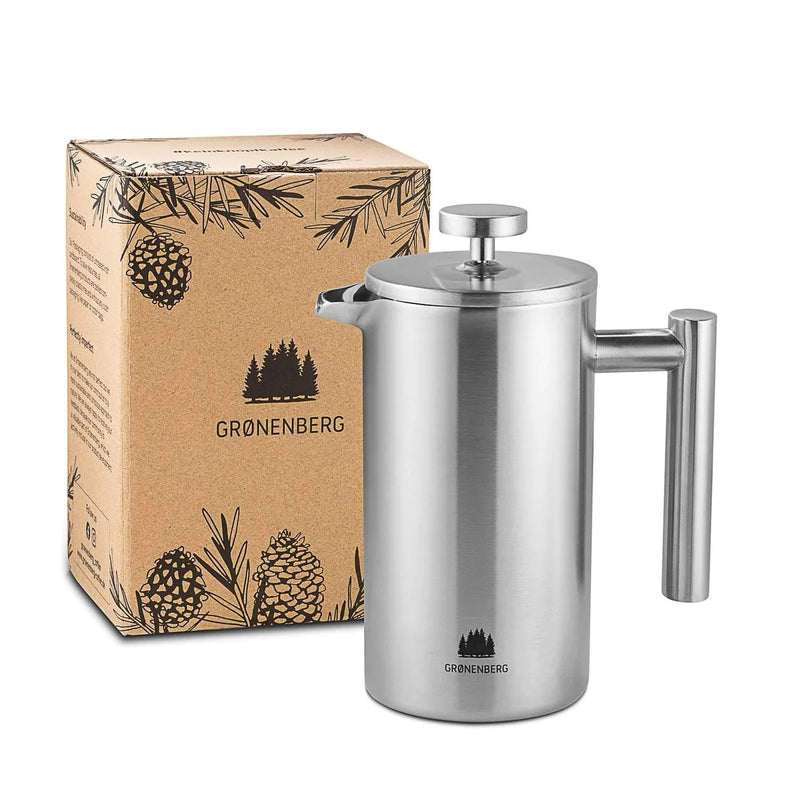 Groenenberg Spruce Set | Coffee grinder manual + French Press stainless steel 600 ml
