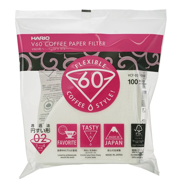 Filtre papier Hario pour V60 01 / 02 / 03 100 pièces