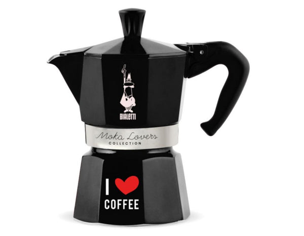 Bialetti Moka Lovers negro edición limitada, máquina de café espresso Me encanta el café