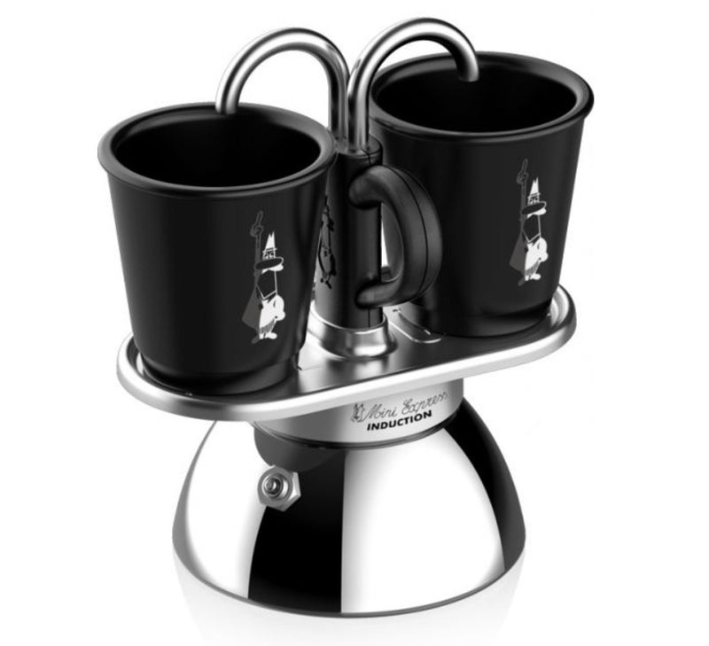 Bialetti Set Mini Express Induction + 2 cups black