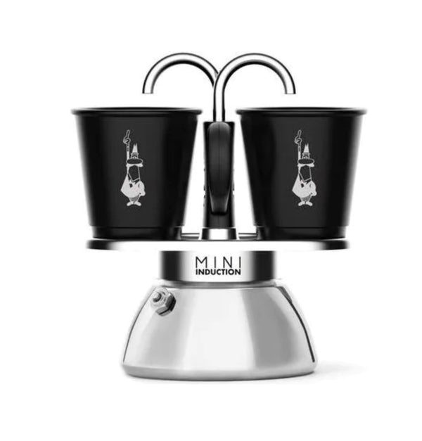 Bialetti Set Mini Express Induction + 2 cups black