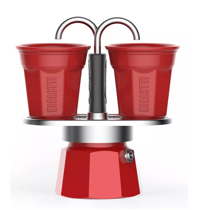 Bialetti Mini Express Set 2 cups (in different colors) + coffee beans