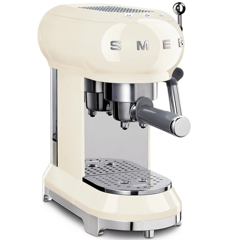 Máquina de café espresso SMEG con soporte de pantalla ECF01CREU crema
