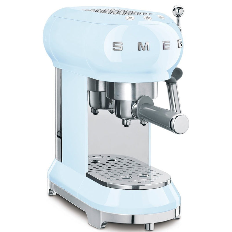 Máquina de café espresso SMEG con soporte de pantalla ECF01PBAU azul pastel