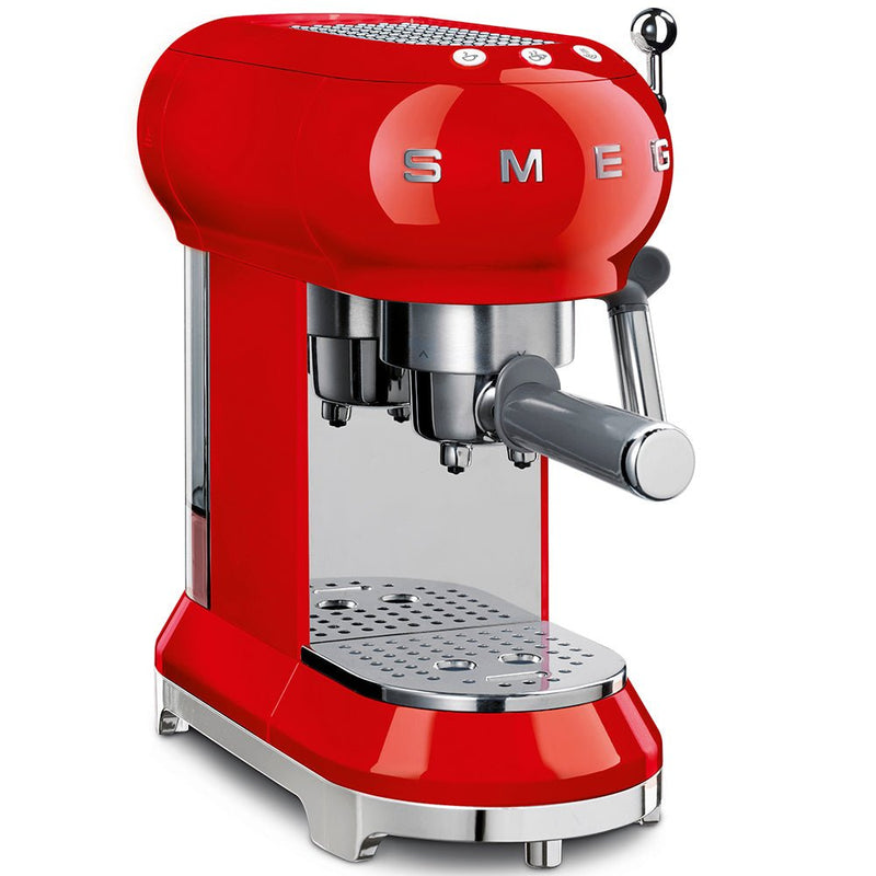 Smeg espresso machine with portafilter ECF01RDEU red