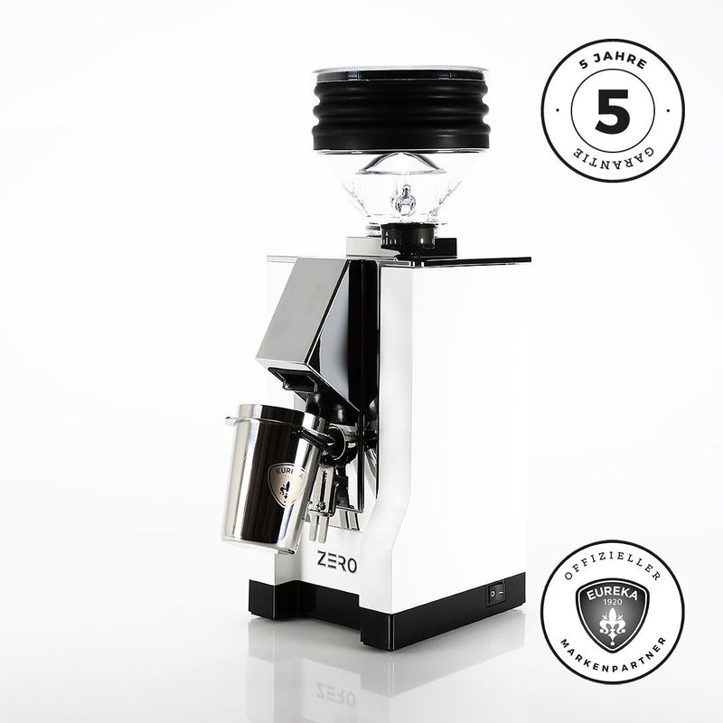 Eureka Mignon ZERO 16CR white single dose espresso grinder 55mm