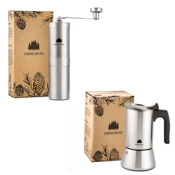 GRØNENBERG espresso maker savings set: coffee grinder + espresso maker