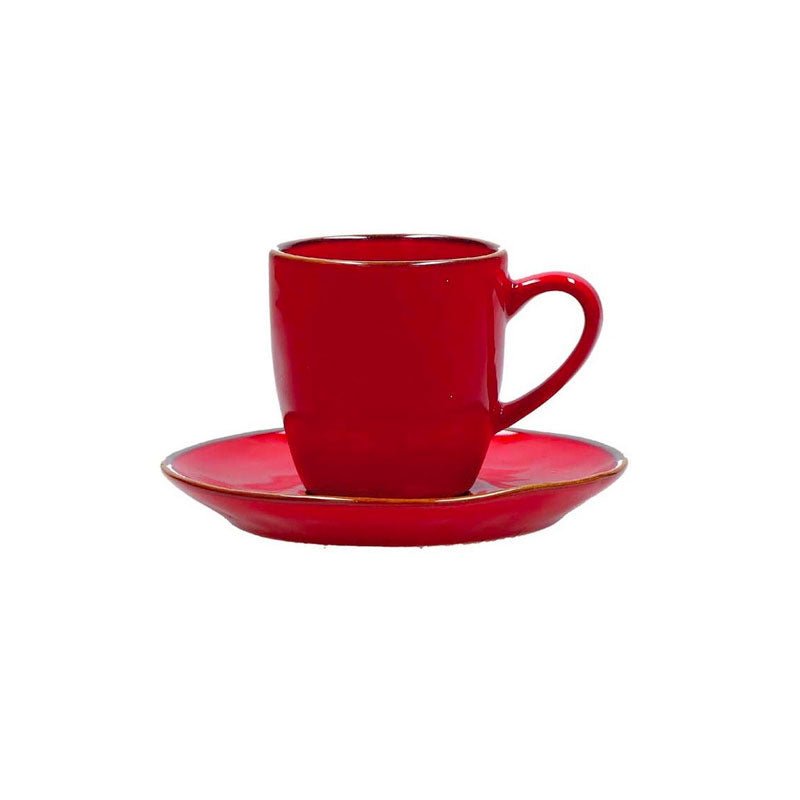 Rose & Tulipani Espresso Cup avec soucoupe rouge